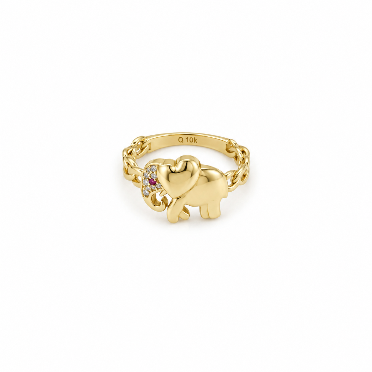 Anillo de elefante con piedra 10k