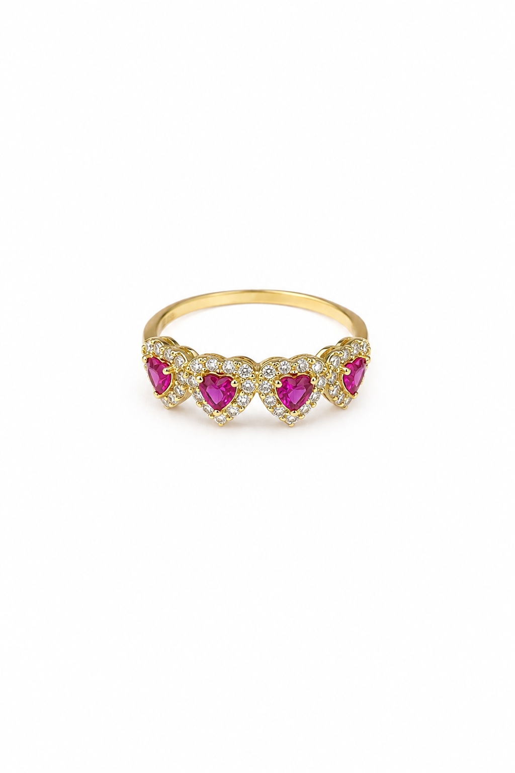 Anillo corazones 10k
