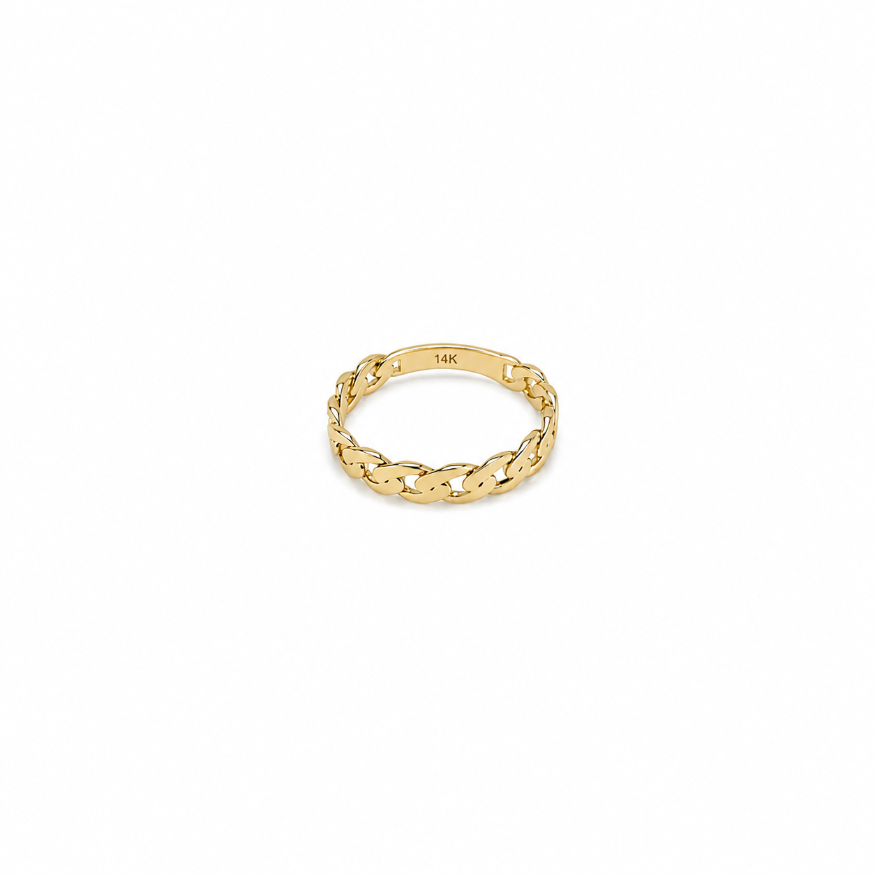 Anillo con estilo cadena 14k