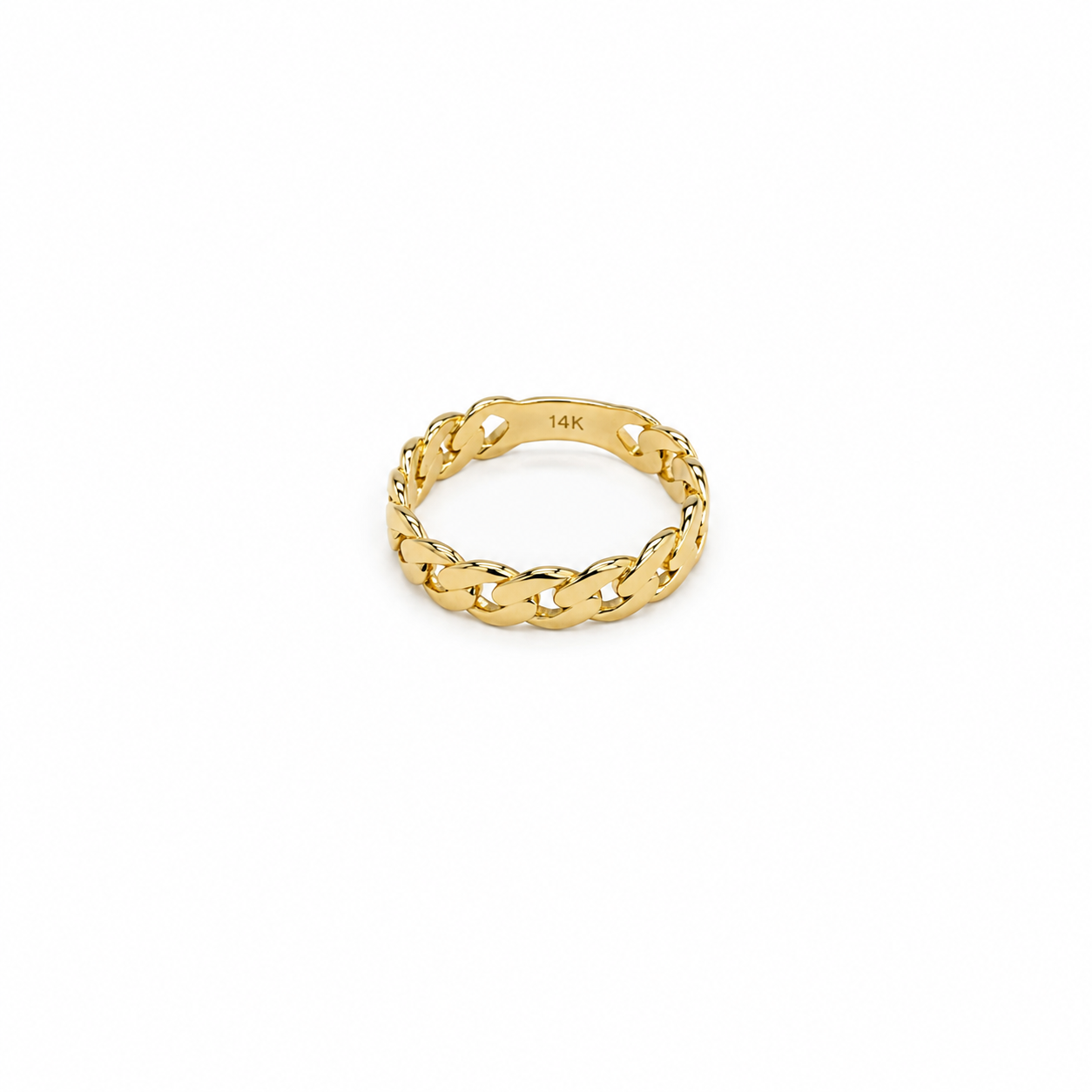 Anillo estilo cadena 14k