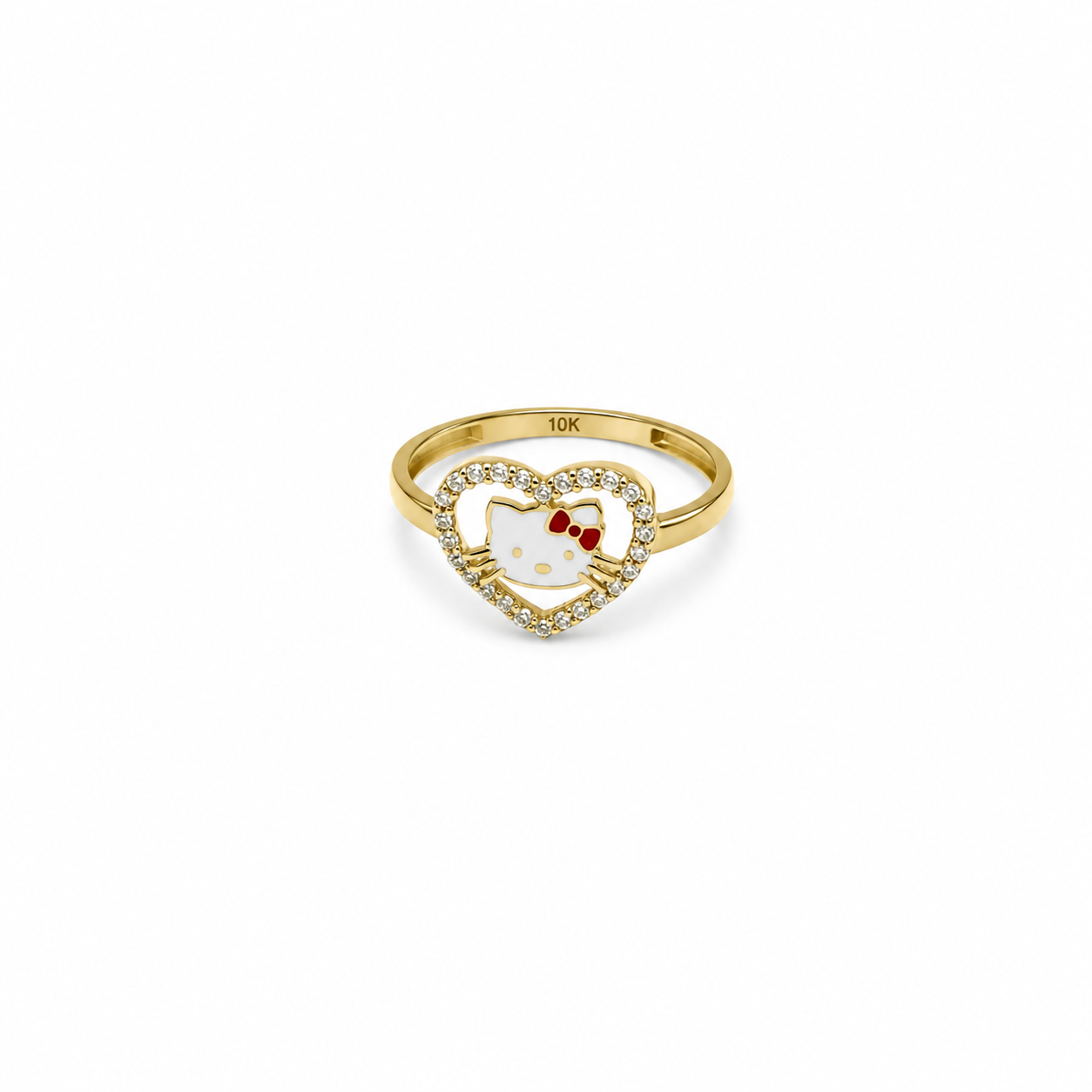 Anillo corazón hello kitty 10k