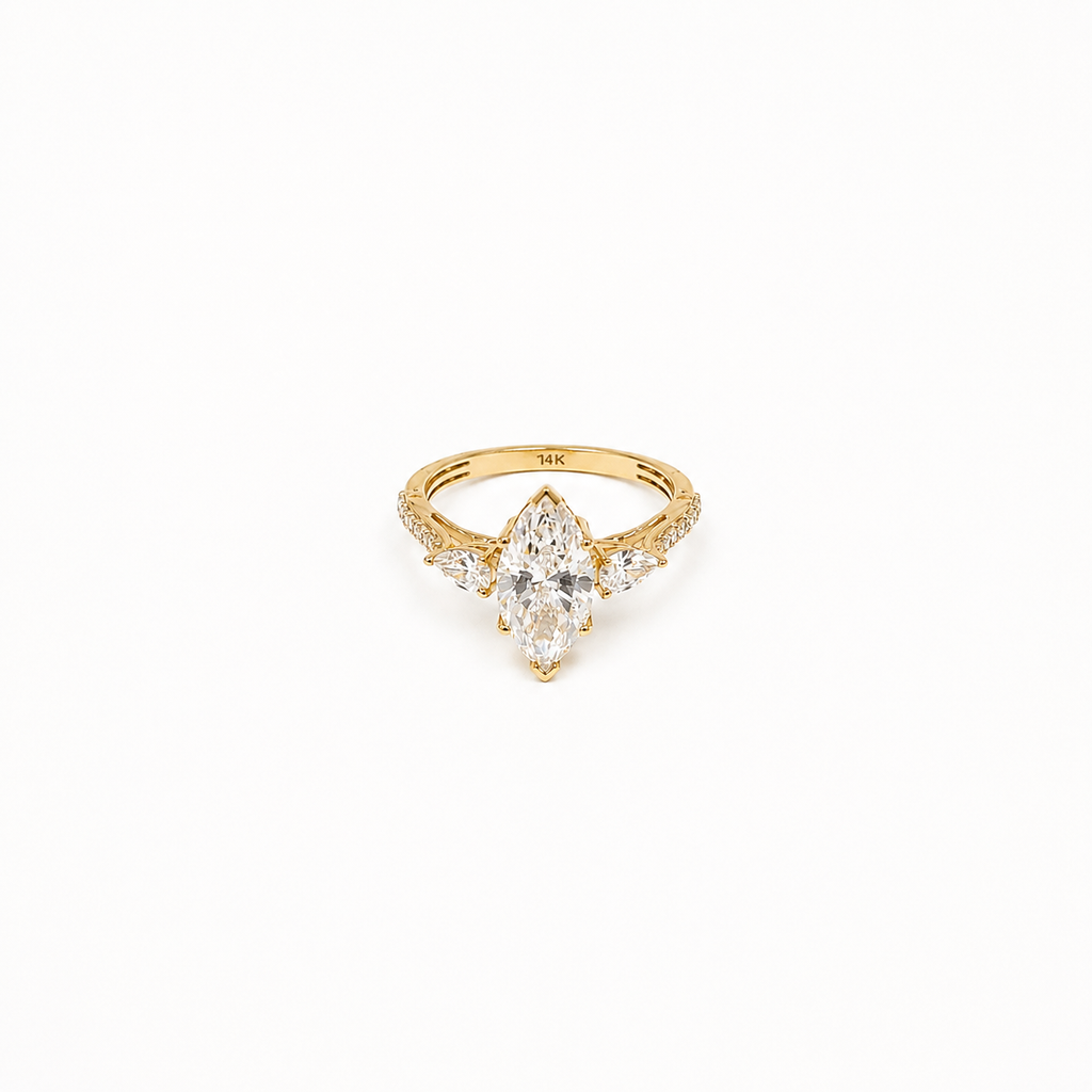 Anillo de Compromiso 14k con Diamantes