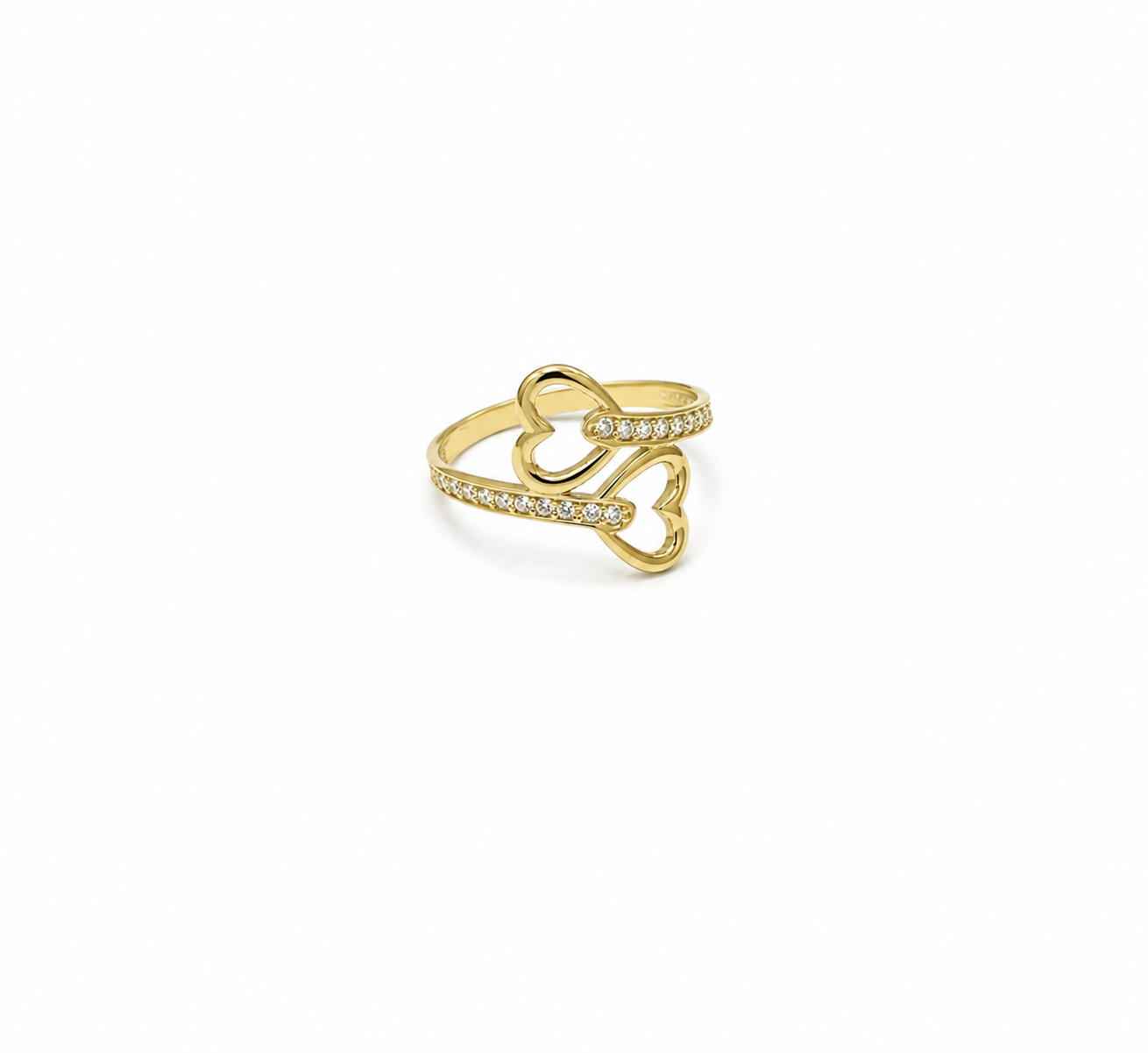 Anillo corazones 10k
