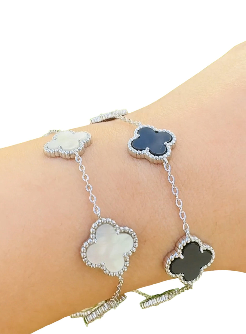 Pulsera de trébol plata de ley 925