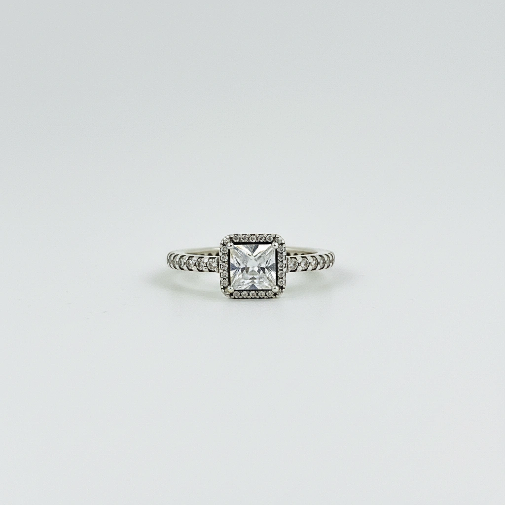 Anillo piedra cuadrada de Plata