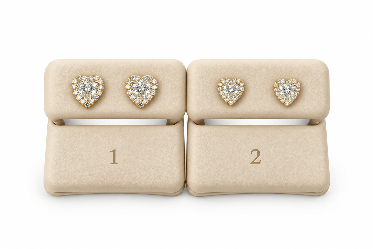 Aretes Corazón 14k con Diamantes