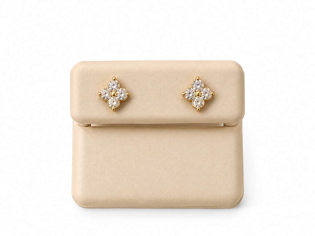 Aretes 14k diamante creado