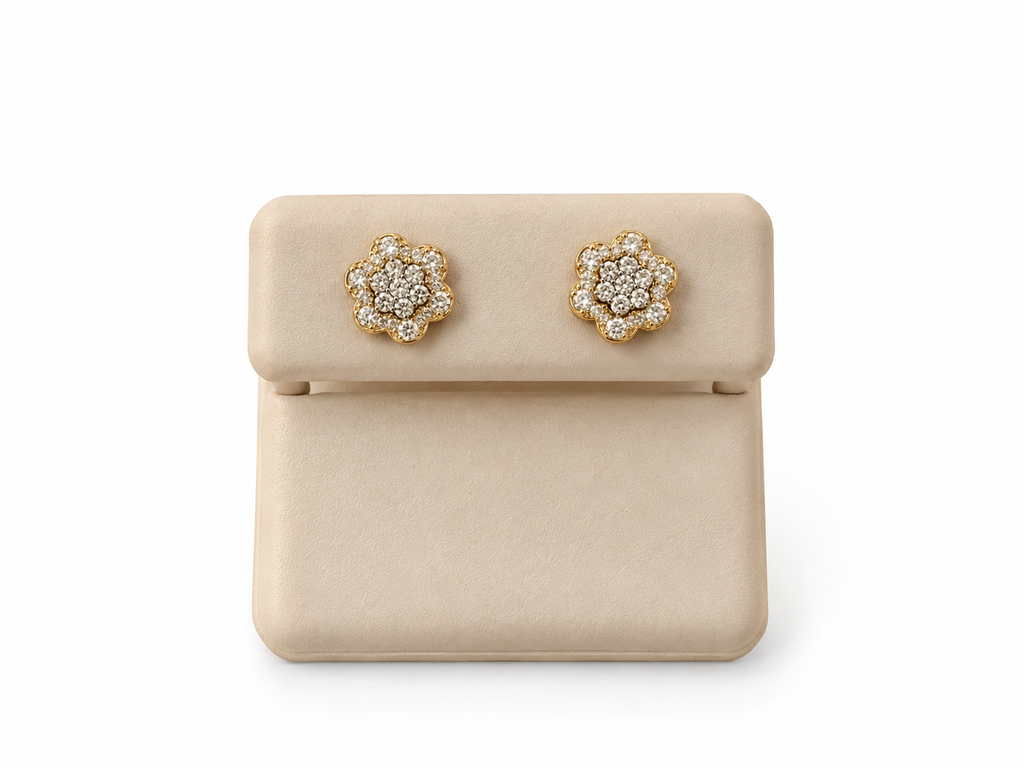 Aretes 14k diamante creado