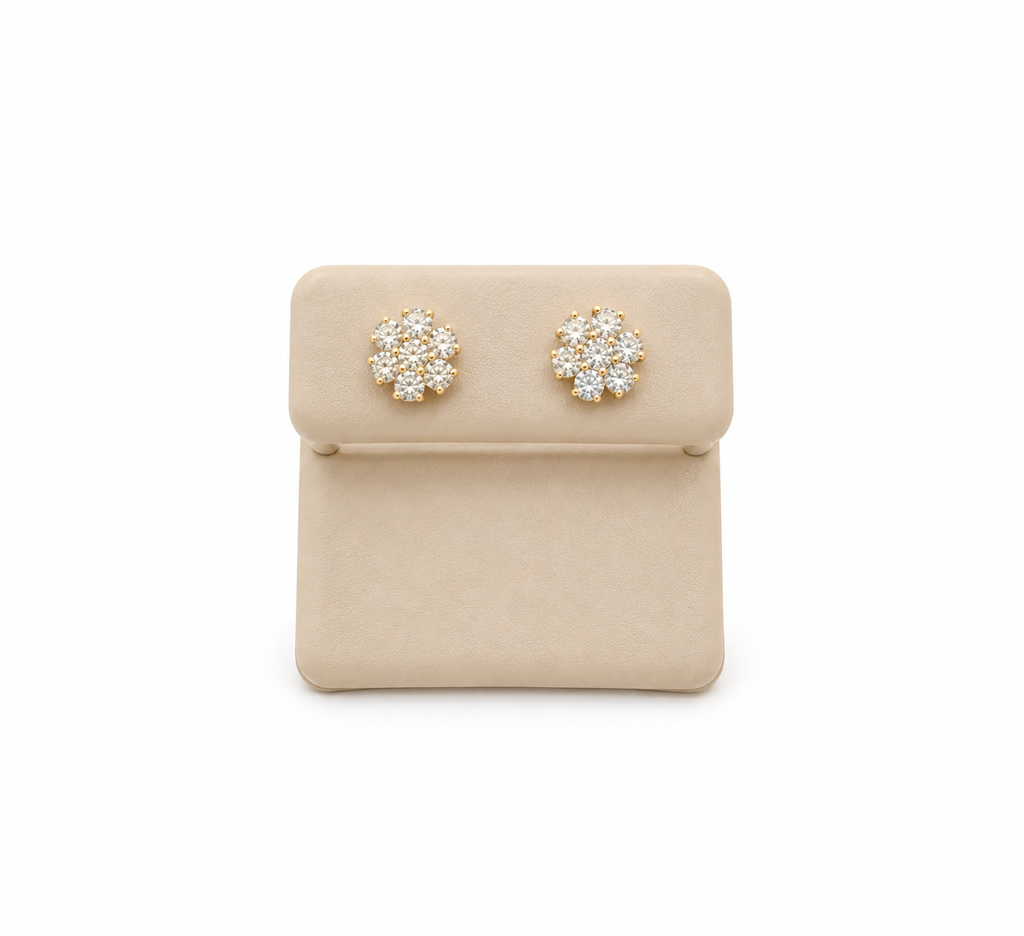 Aretes 14k diamante creado