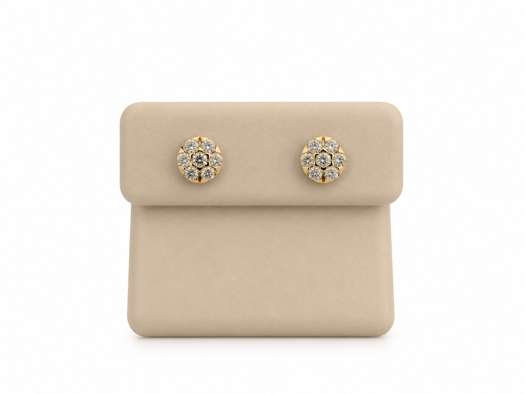 Aretes 14k diamante creado