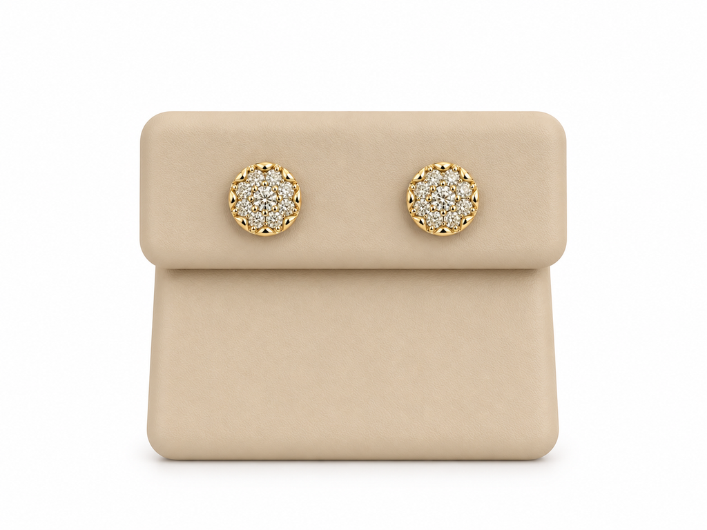 Aretes 14k diamante creado
