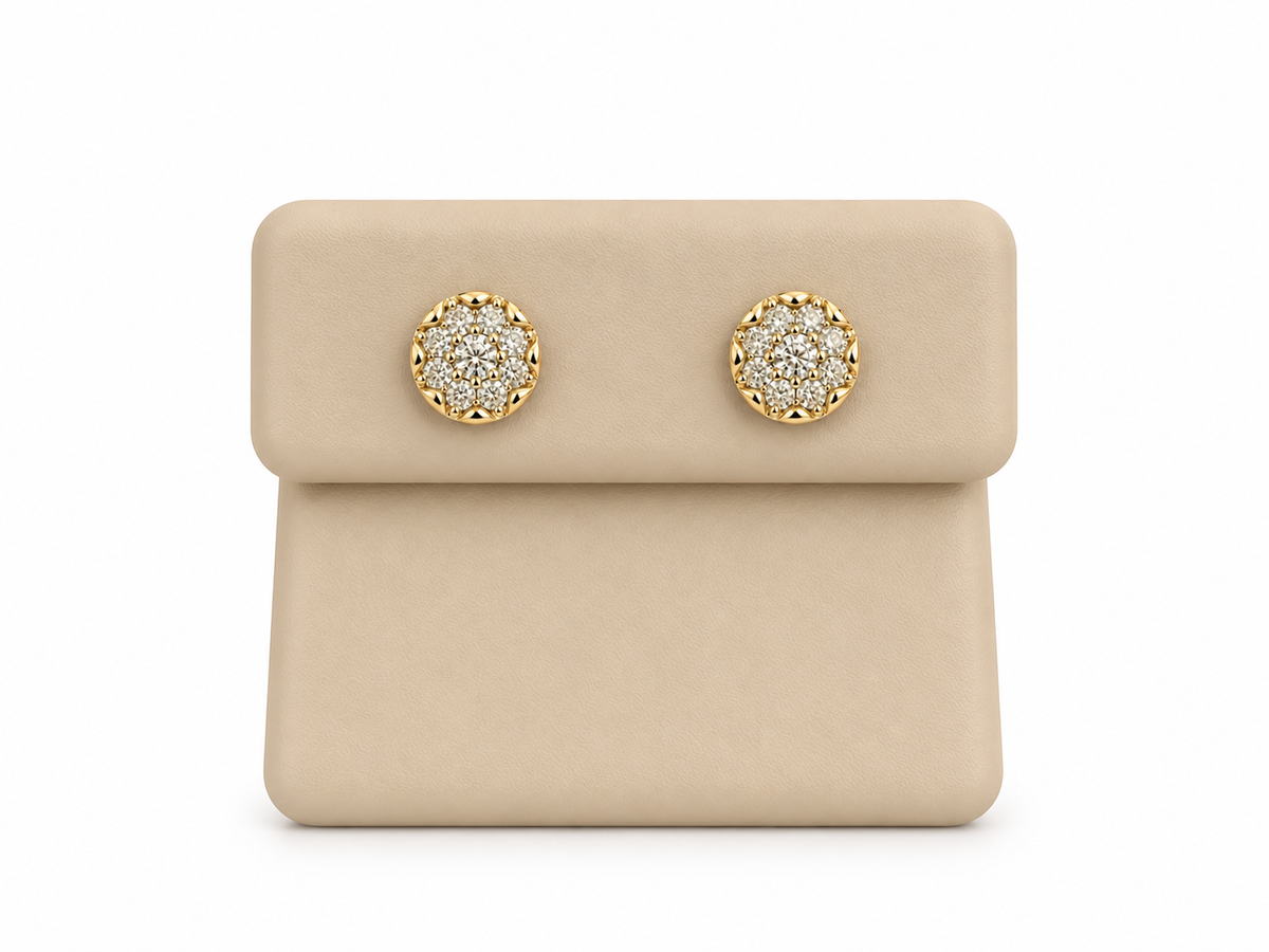 Aretes 14k diamante creado