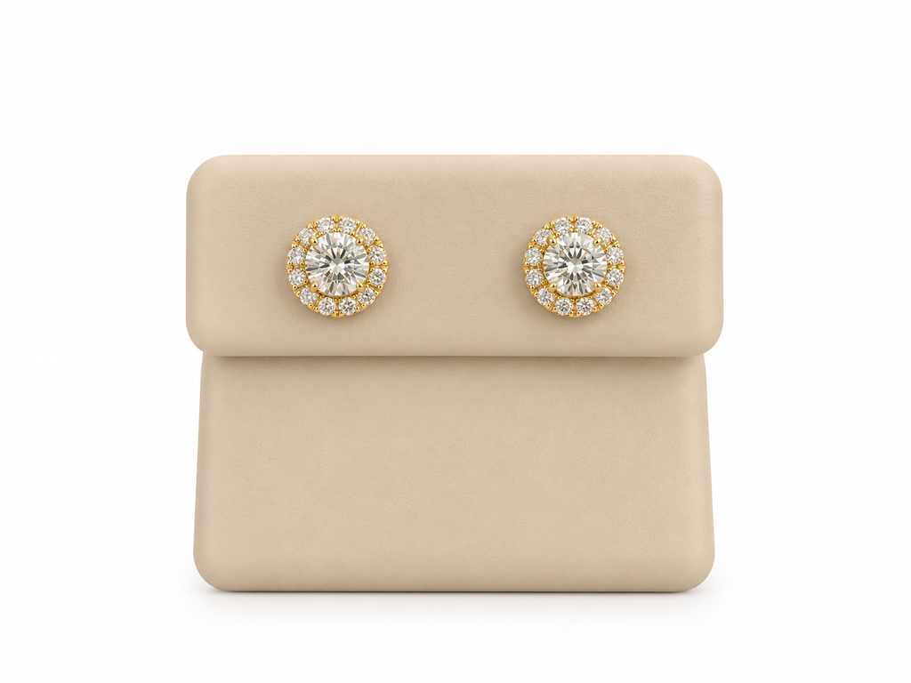 Aretes 14k diamante creado