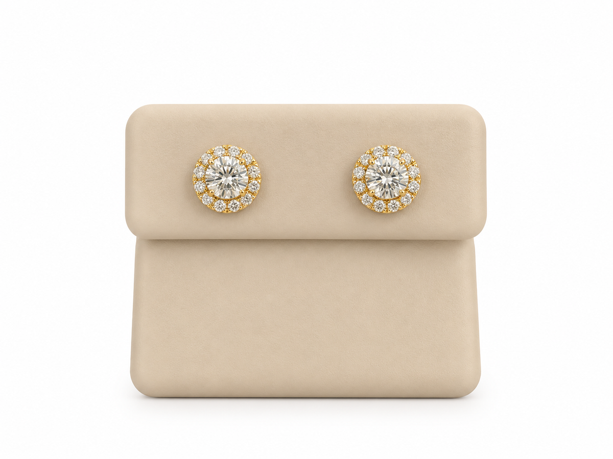 Aretes 14k diamante creado