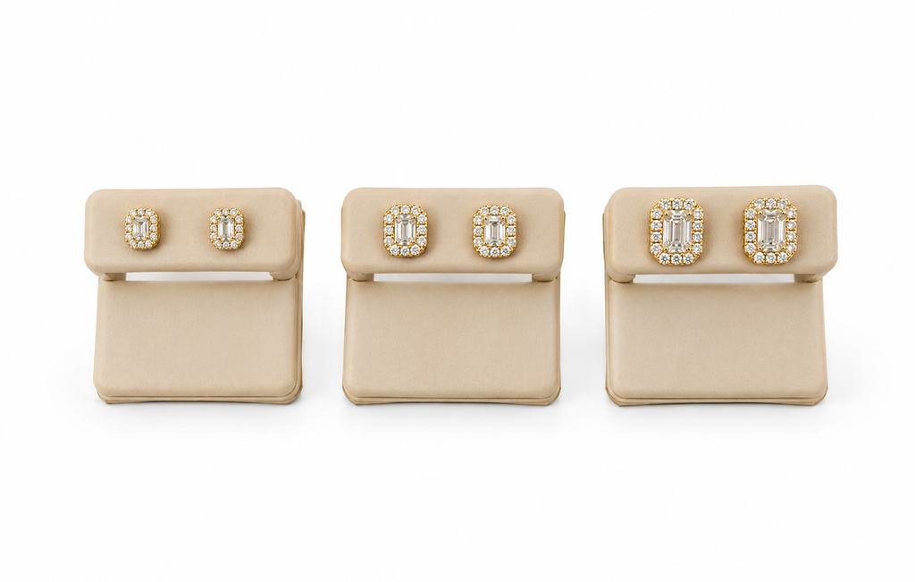 Aretes 14k diamante creado
