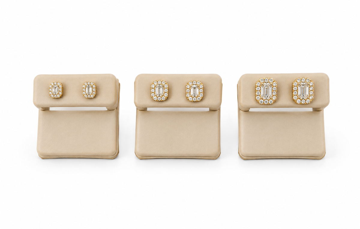 Aretes 14k diamante creado