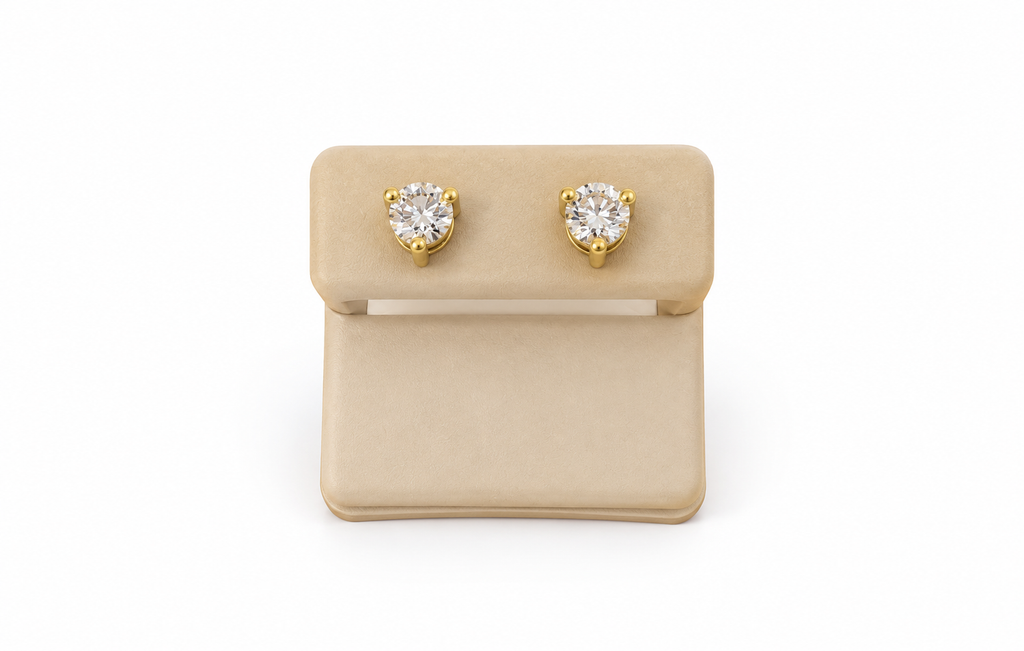 Aretes 14k diamante creado