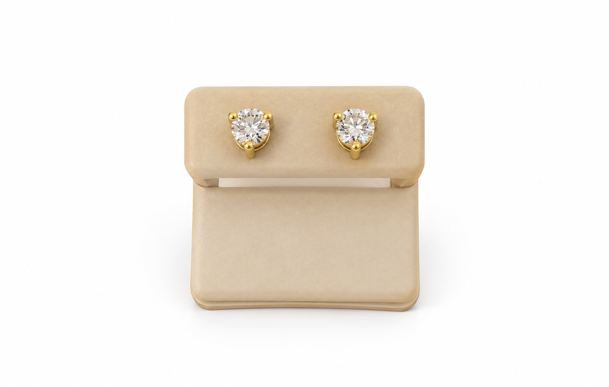 Aretes 14k diamante creado