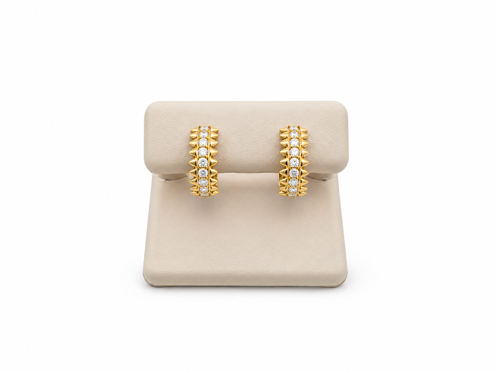 Argollas pequeñas 14k diamante creado