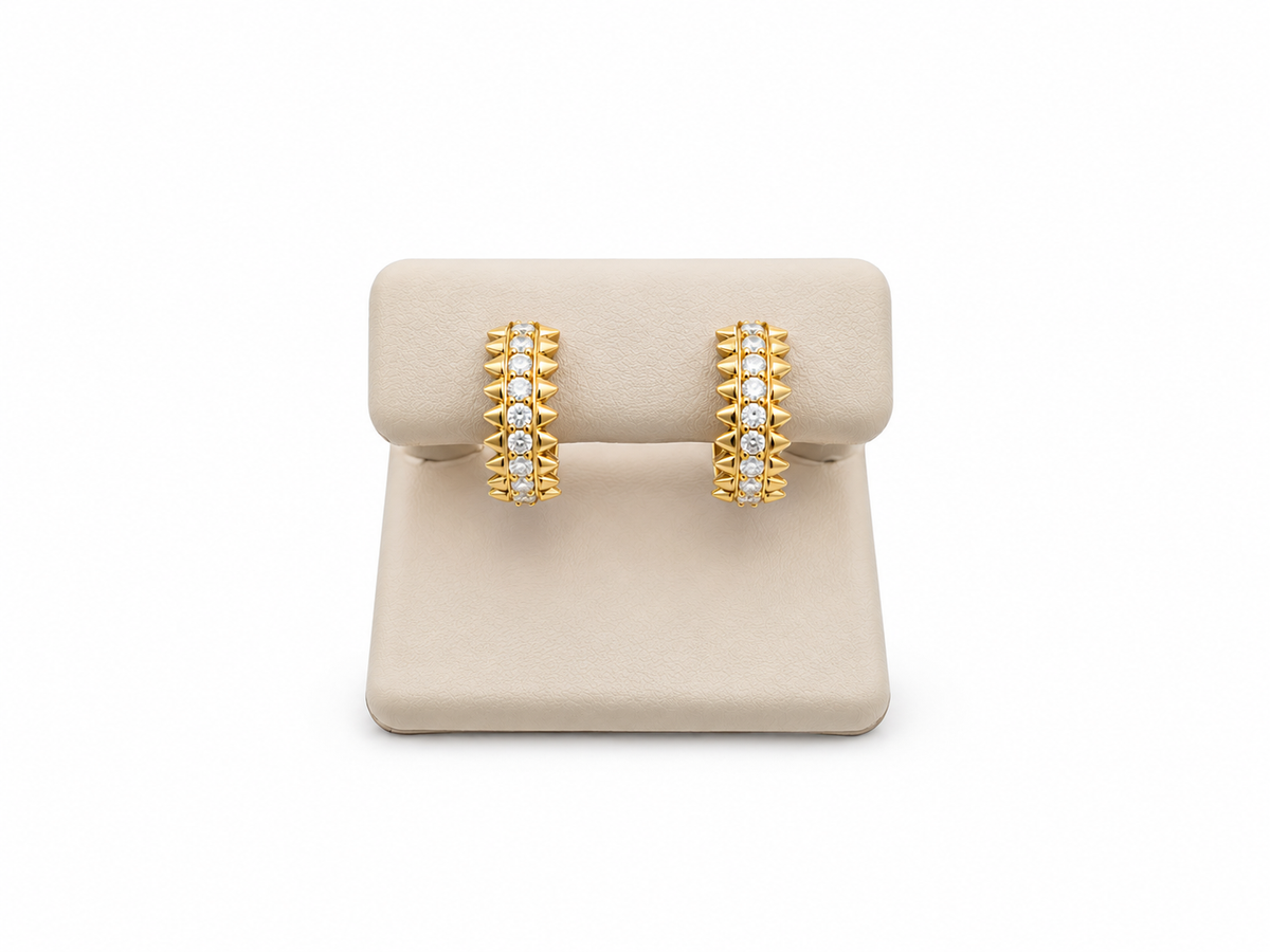 Argollas pequeñas 14k diamante creado