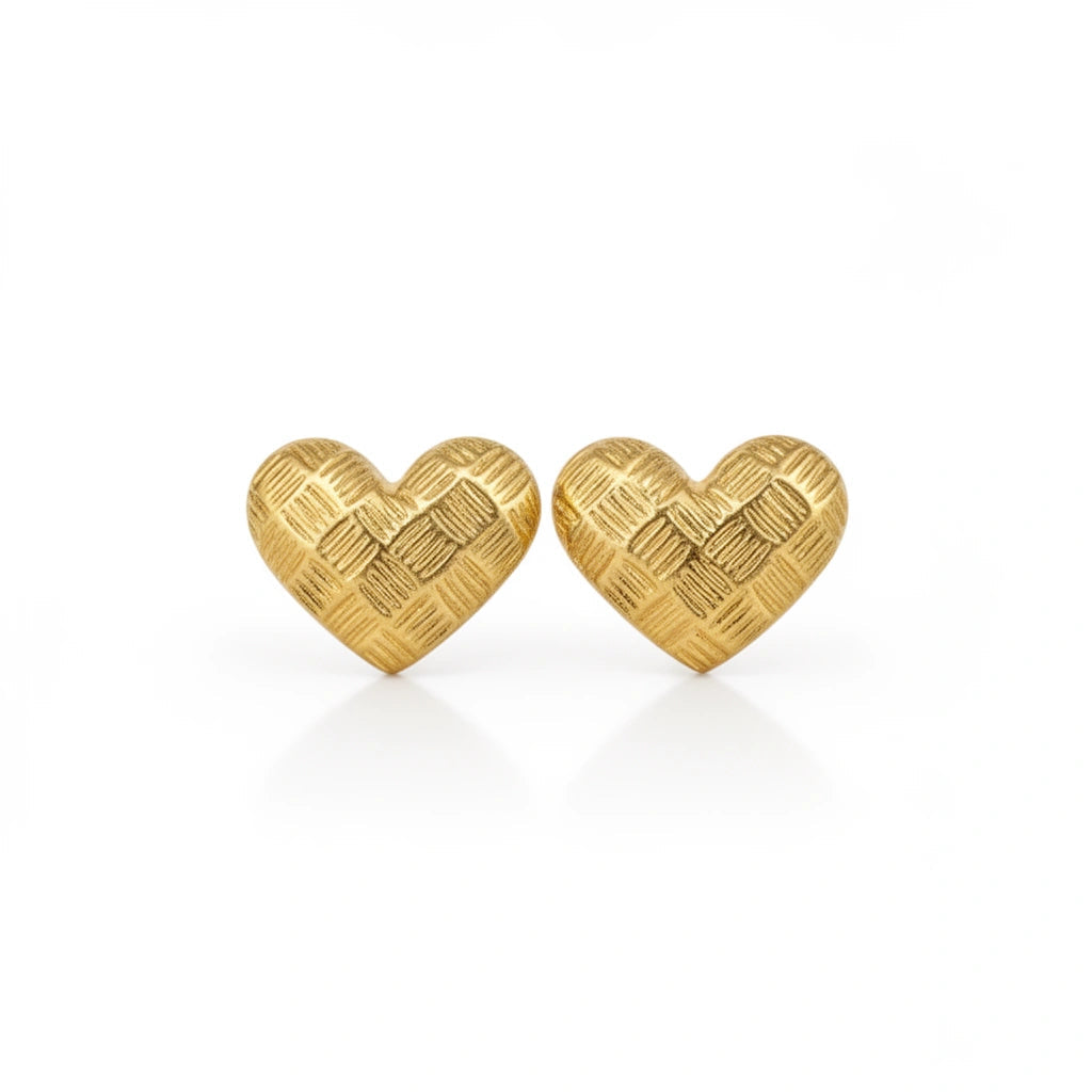 Aretes de corazon 14K