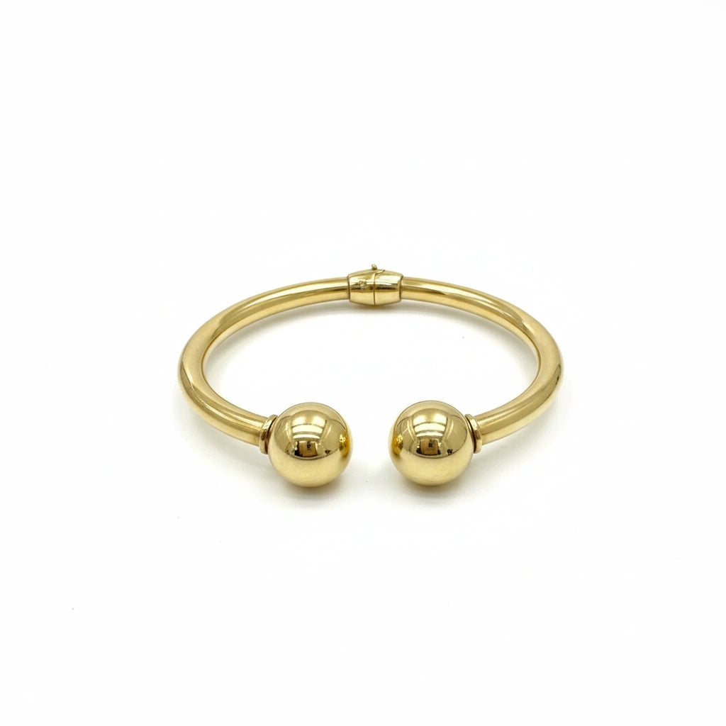 Pulsera rígida de bola liso 10K