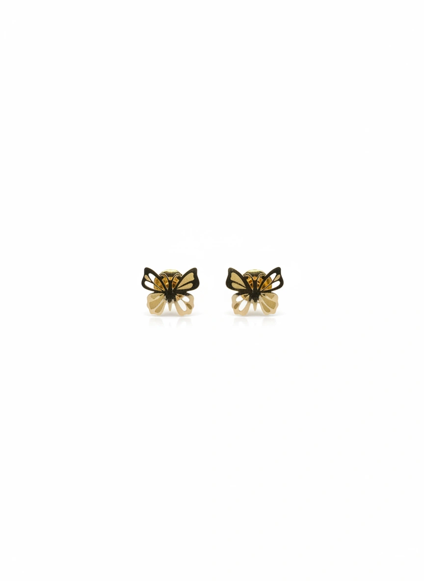 Aretes de mariposa  14K