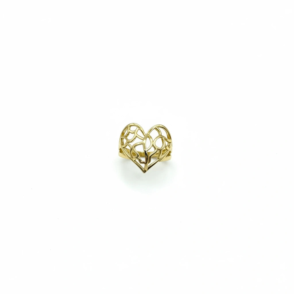 Anillo corazón 14k