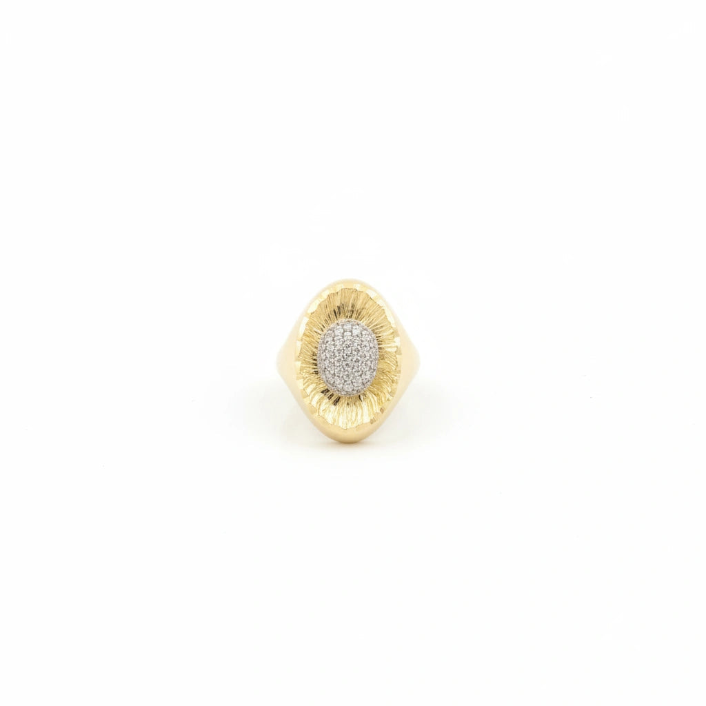 Anillo grande  con piedras 10k