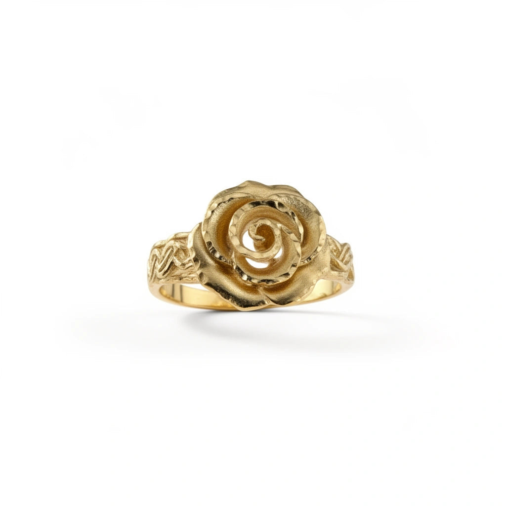 Anillo de Rosa 14K Sólido