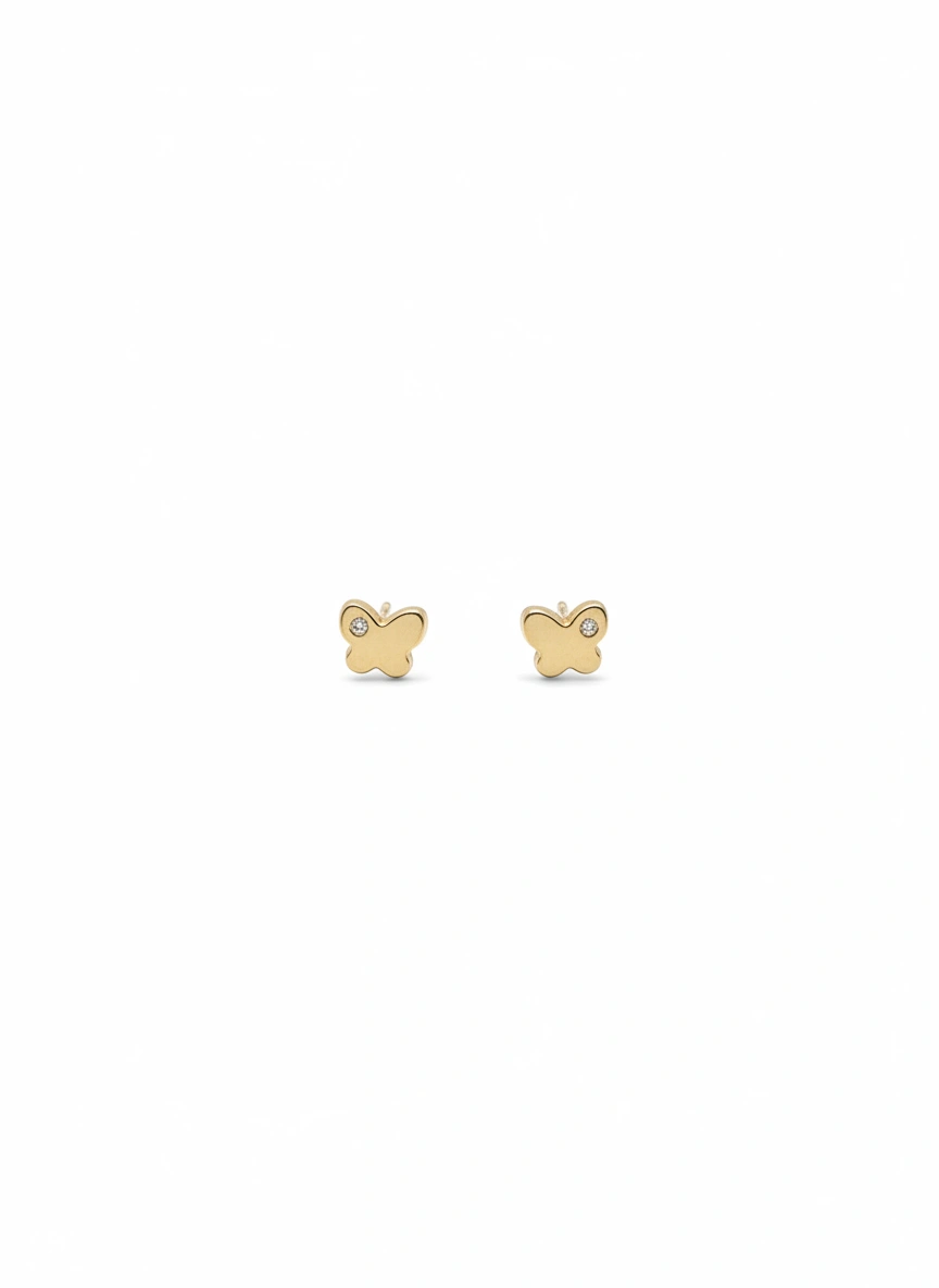 Aretes mariposa 14k