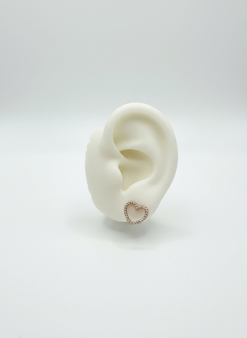 Aretes de corazón 14k
