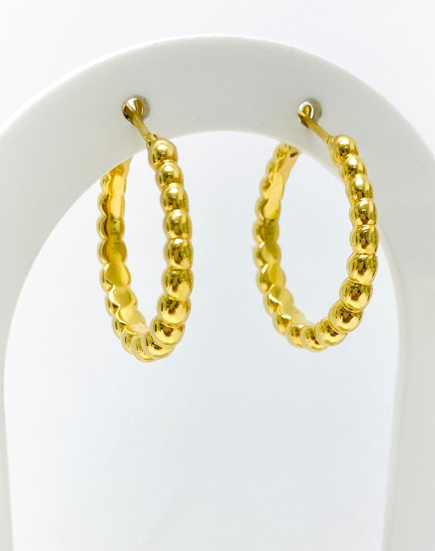 Argollas de bolas 14K