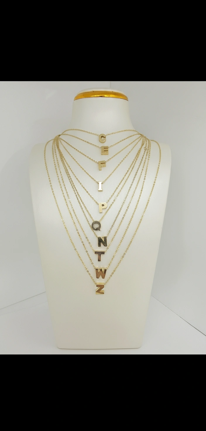Cadena con iniciales 14k - W