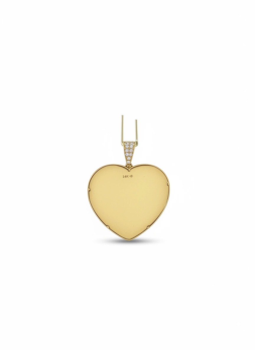 Dije para personalizar en forma de corazón 14k