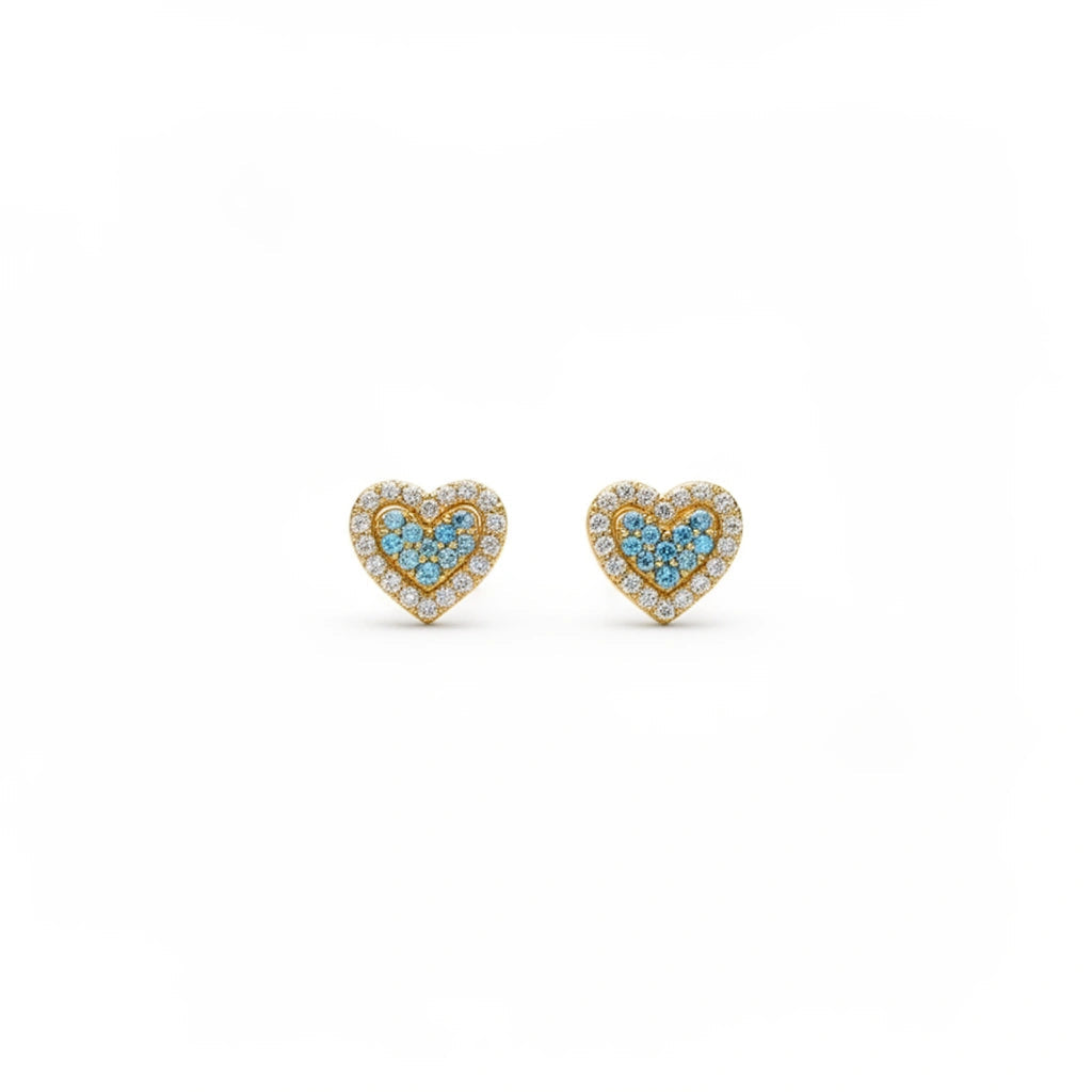 Aretes de corazón 14K