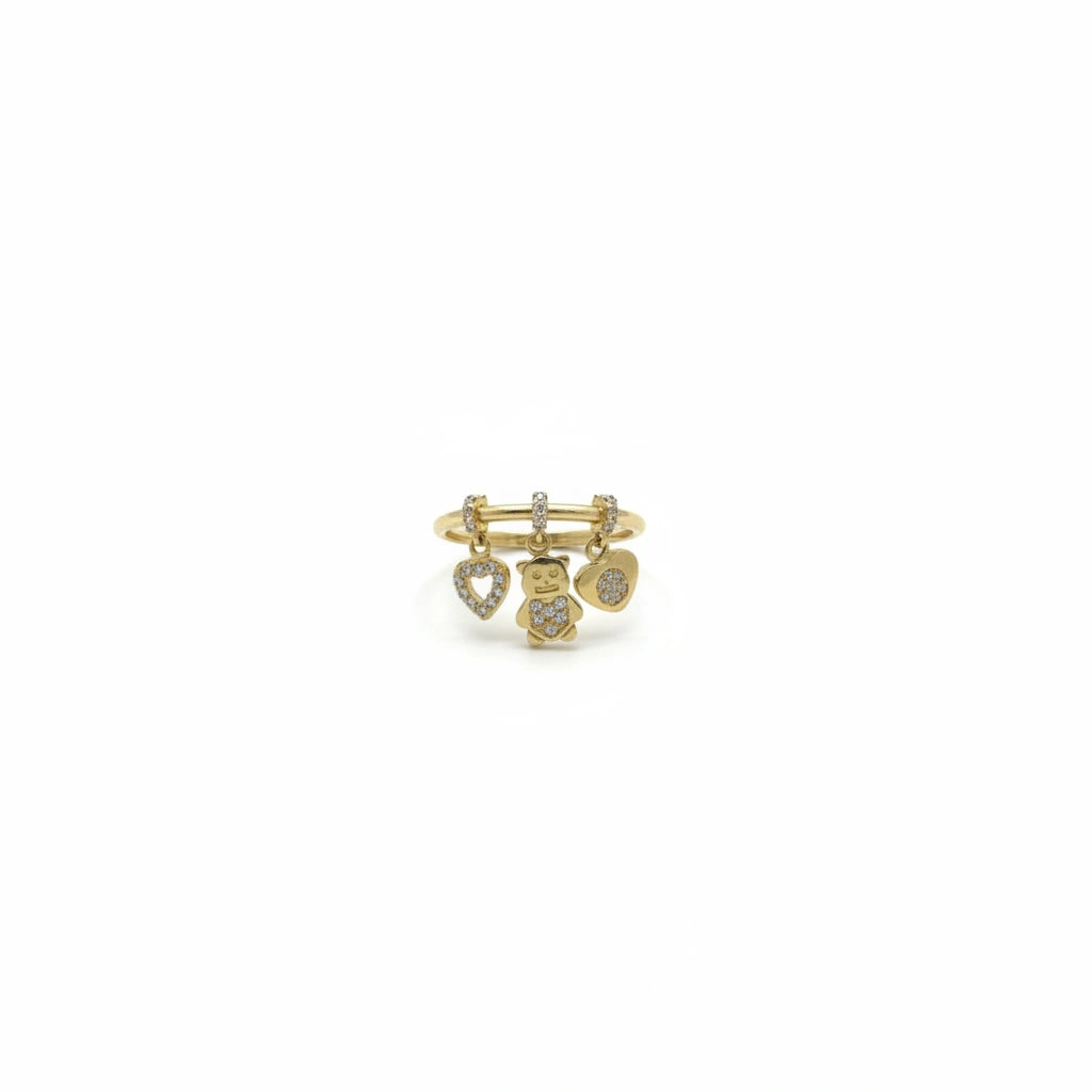 Anillo con colgante 10k