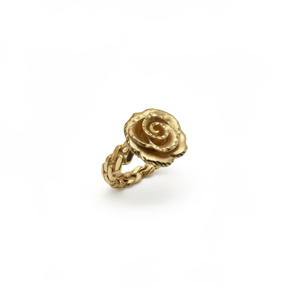 Anillo de Rosa 14K Sólido
