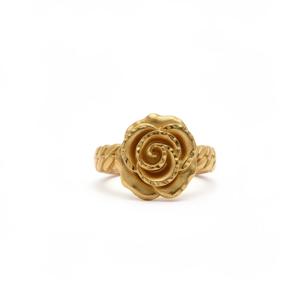 Anillo de Rosa 14K Sólido