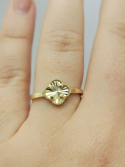 Anillo clover dorado 14K