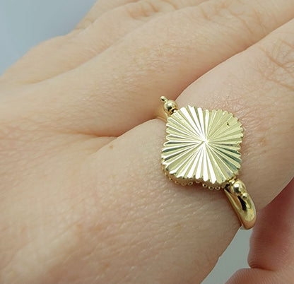 Anillo clover reversible a verde 14k