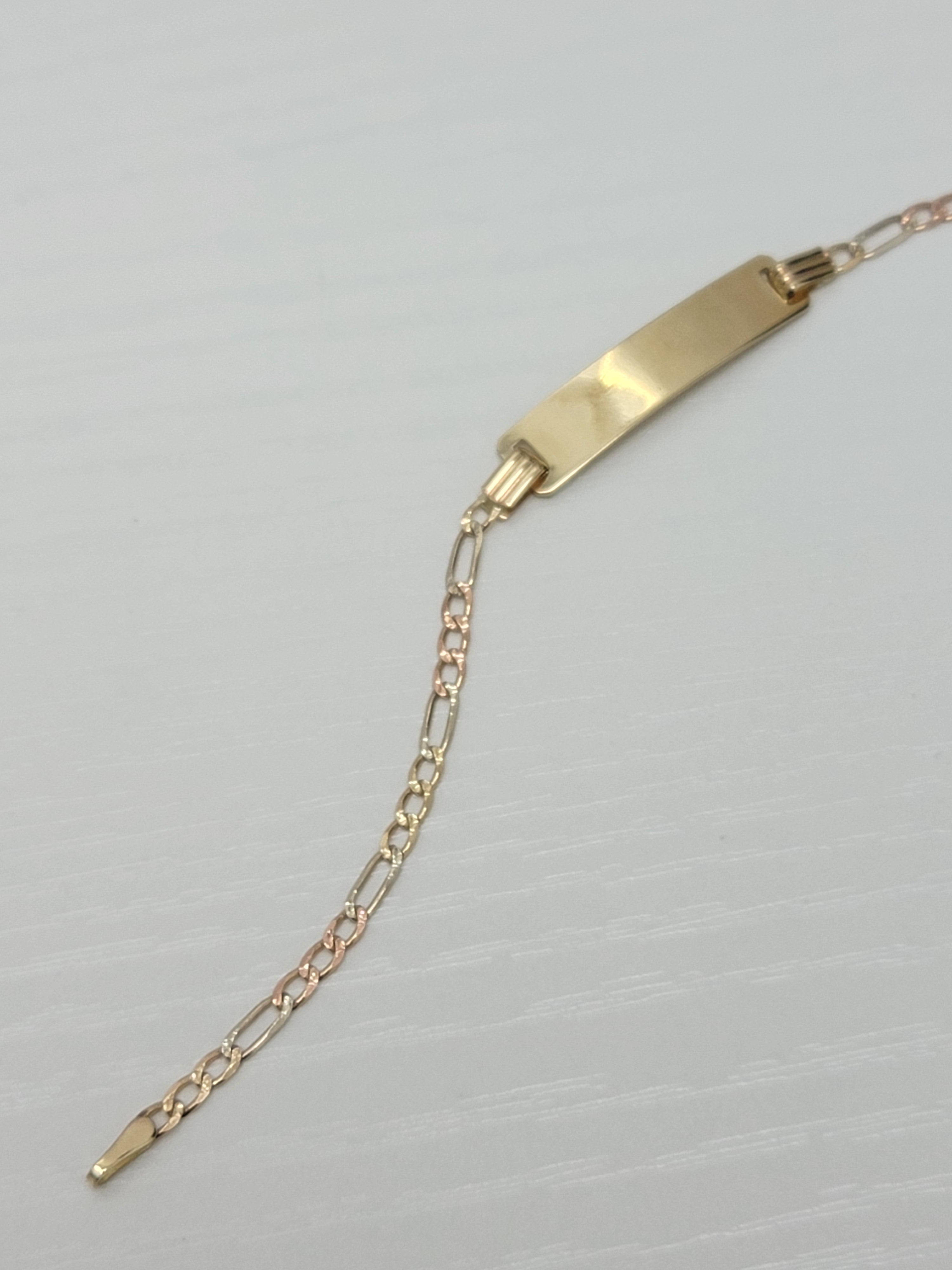 Pulsera chapita para niño/a 14k