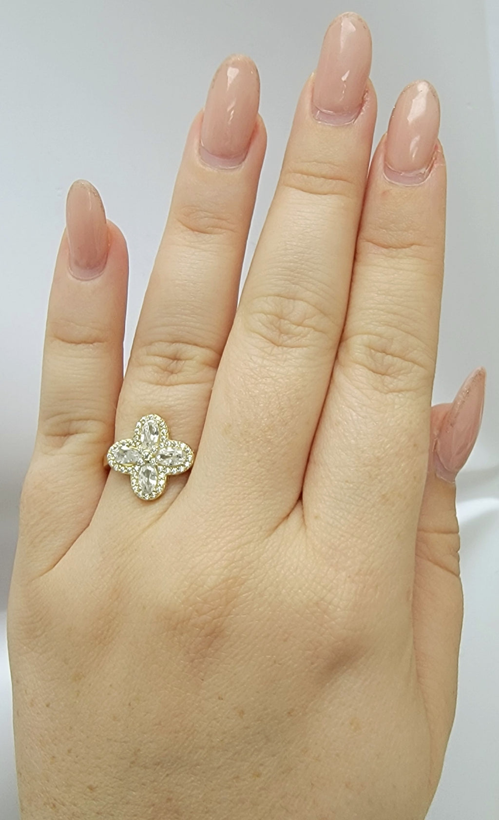 Anillo flor 14k