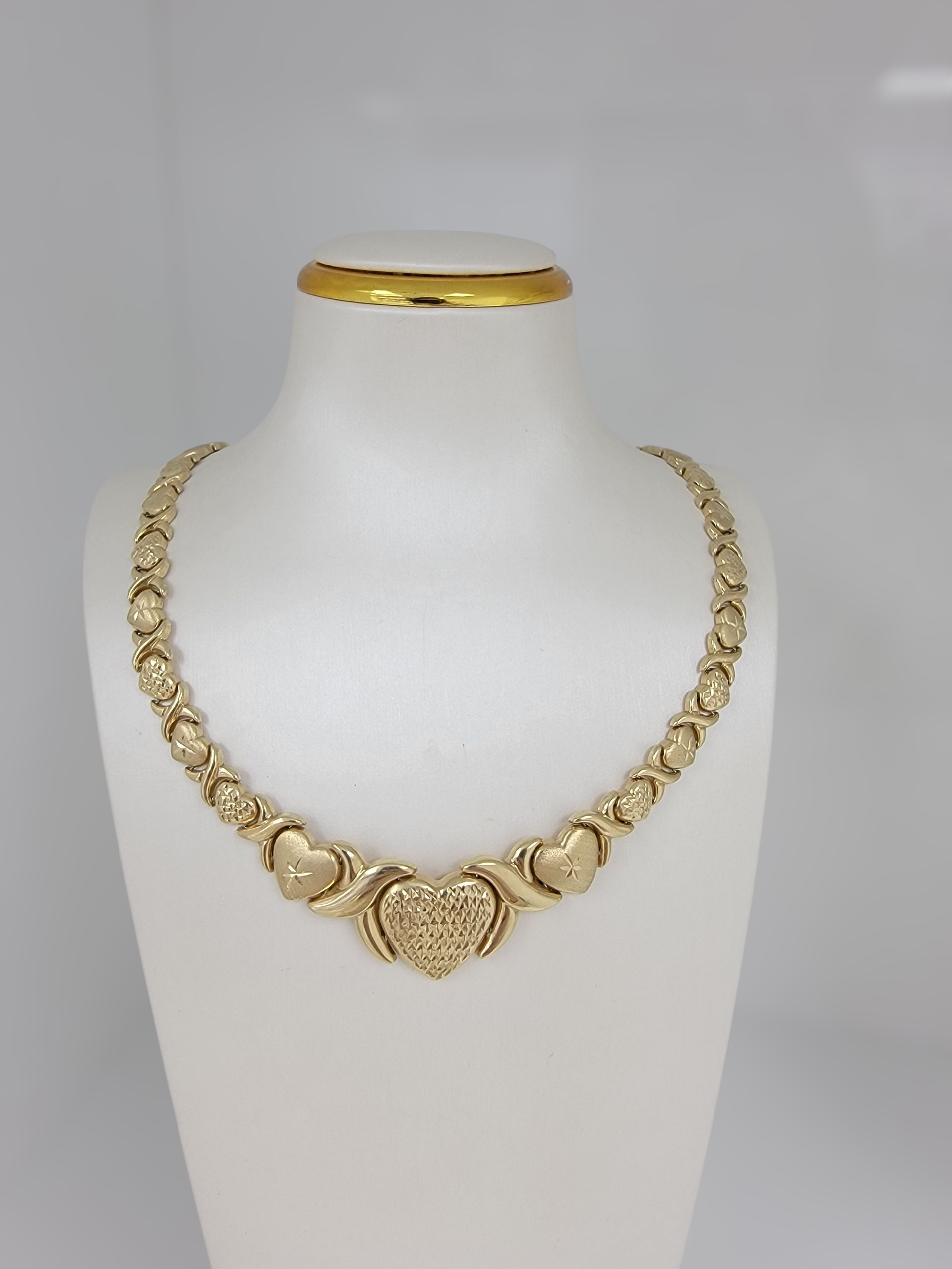 Cadena xoxo de corazon 10K