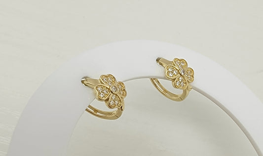 Argollas con flor 10k