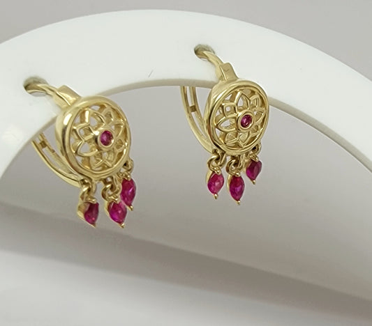 Argollas con atrapasueño colgante