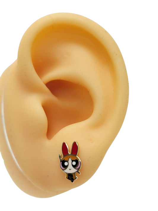 Aretes bombón 14k