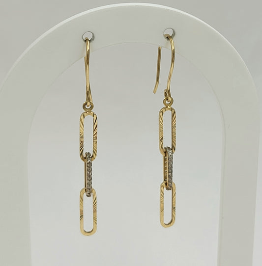 Aretes colgantes 14k