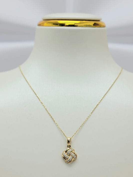 Cadena nudo de circonias 14K