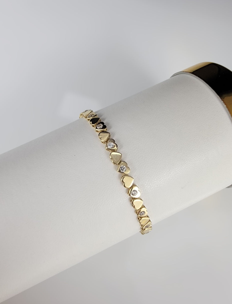 Pulsera de corazon 14K